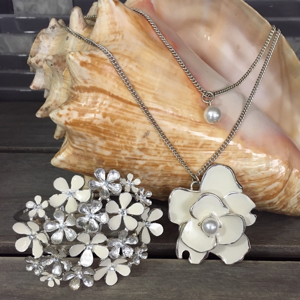 Enamel Flower Bouquet Fashion Jewelry Set